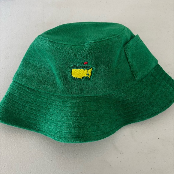 2025 Masters Ladies Terry Cloth Green Embroidered Bucket Hat, Small Medium - Picture 1 of 9